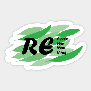 Recycle Reuse Renew Rethink Sticker